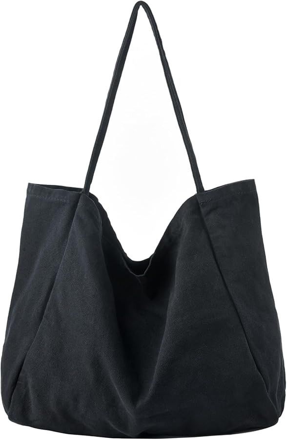 Canvas Tote Bag for Women Large Hobo Shoulder Bag for Work Travel Casual Message Bag Tote Purse h... | Amazon (US)