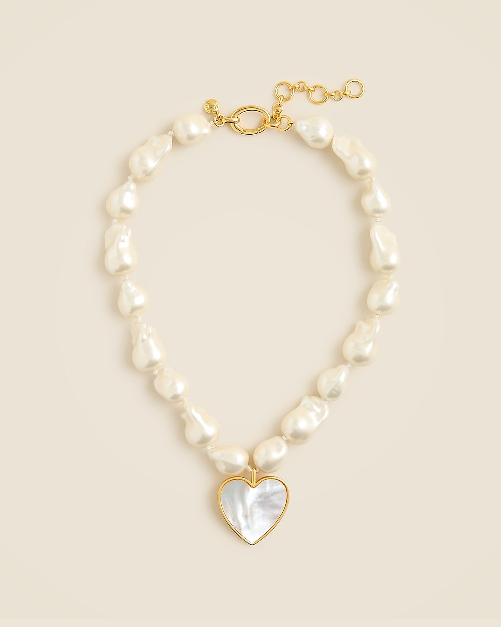 Heart and pearl pendant necklace | J. Crew US