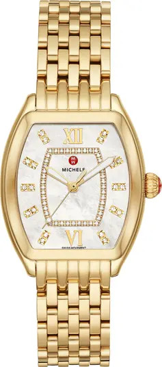 Relevé Two-Tone Diamond Dial Watch Head & Interchangeable Bracelet, 31mm x 32mm | Nordstrom Rack