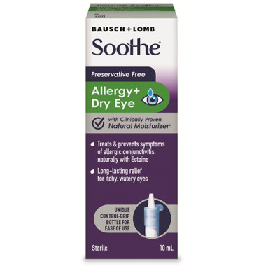 Bausch & Lomb Soothe Preservative Allergy + Dry Eye Drops | Well.ca