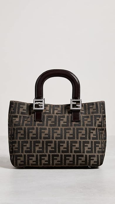 FENDI Women's Pre-Loved Ff Top Handle Small Tote, Zucca | Amazon (US)