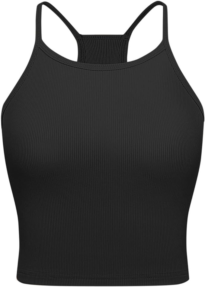 Ribbed Yoga Crop Tank Tops 2-3Pack Slim Fit Workout Camisole | Amazon (US)