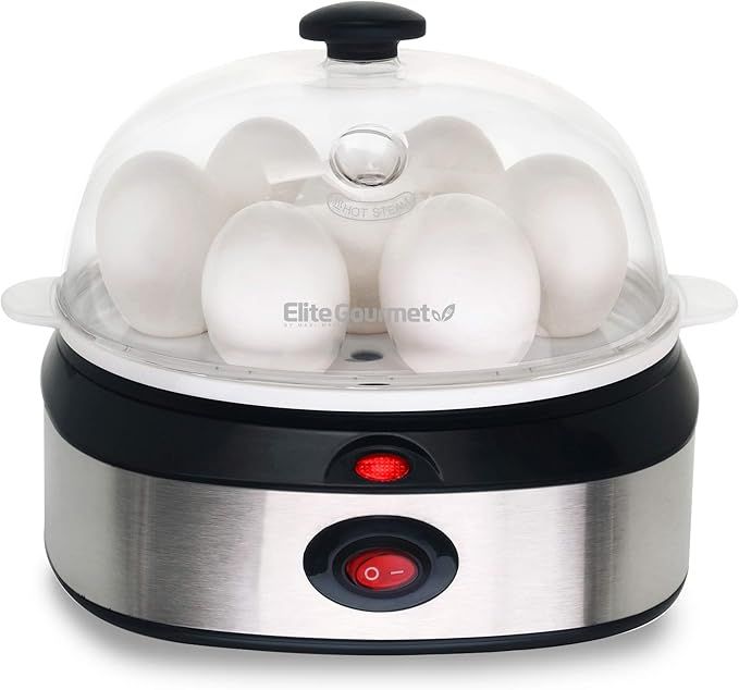 Elite Gourmet EGC-207 Easy Electric 7 Egg Capacity Cooker Omelet Maker, Scrambled, Soft, Medium, ... | Amazon (US)