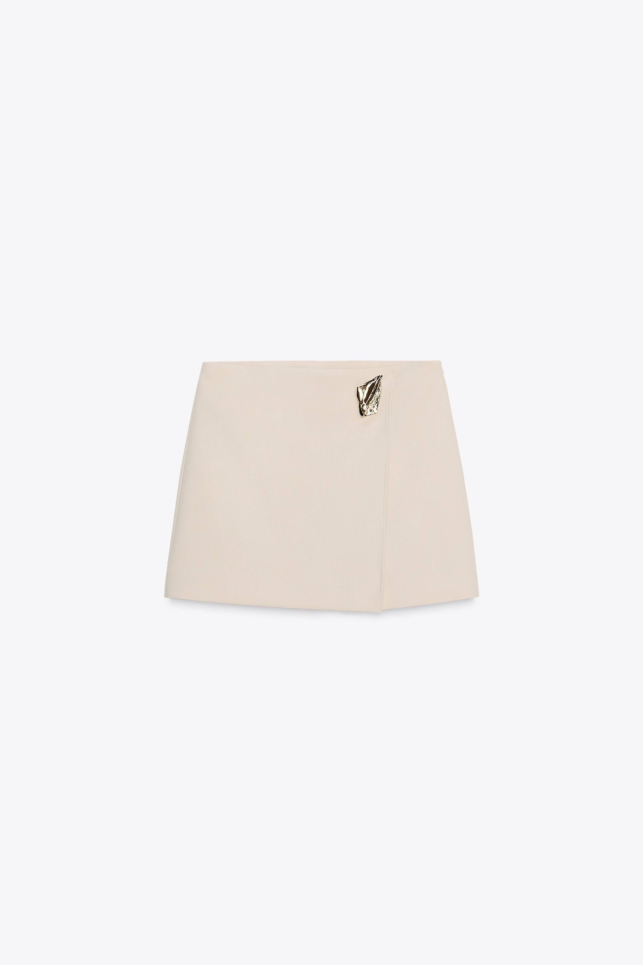 ASYMMETRICAL CULOTTE SKIRT WITH APPLIQUE | Zara US