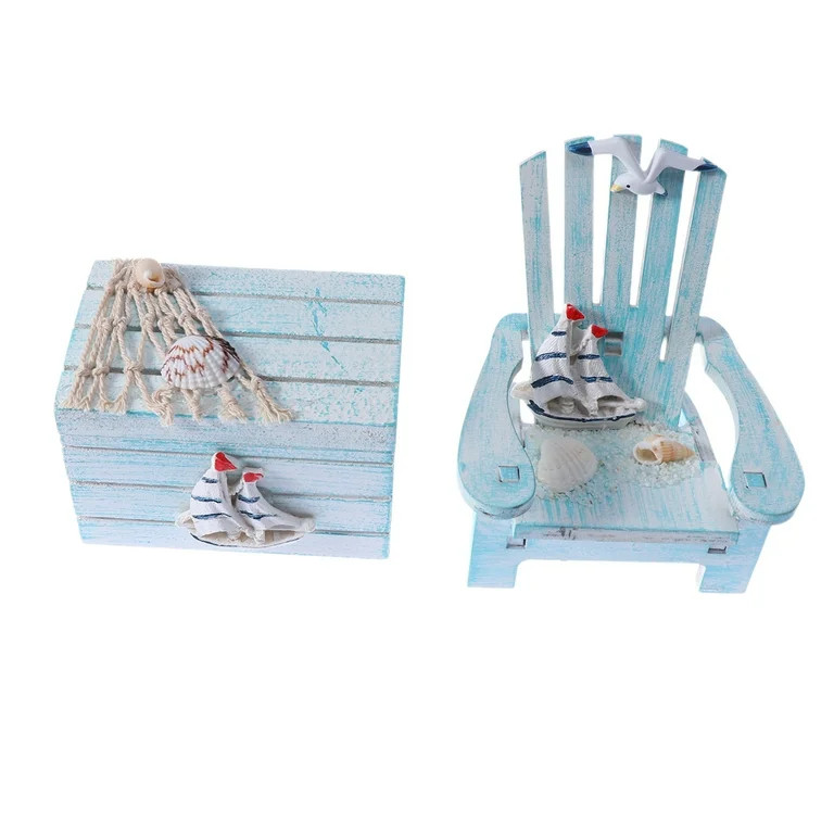 NUOLUX Nautical Decoration Beach Ornaments Decorations Treefurniture Blue White Favors Party Hous... | Walmart (US)