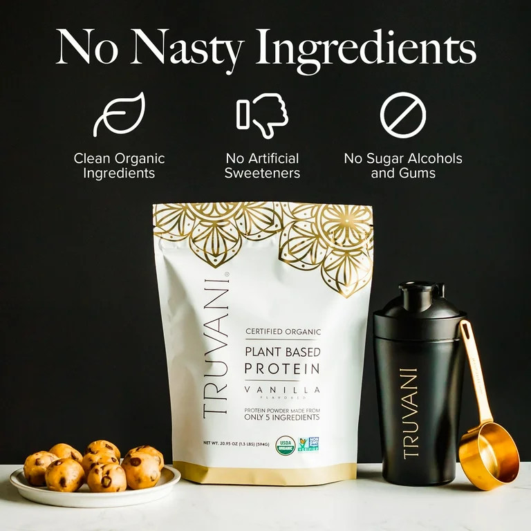 Truvani Vegan Protein Powder - Vanilla Protein Shake Mix - 10 Servings | Walmart (US)