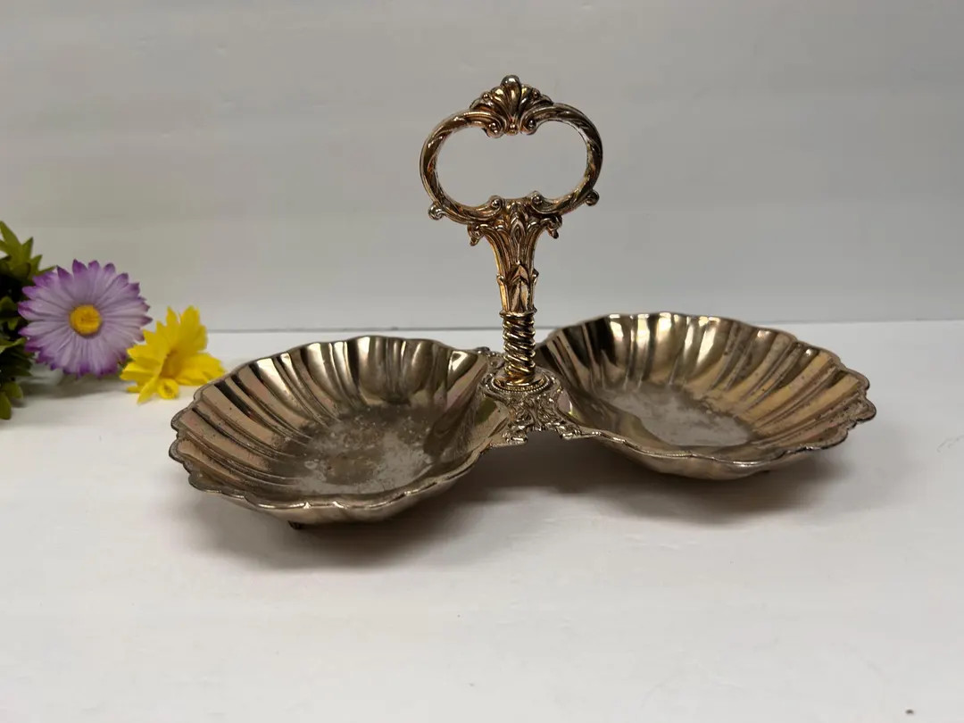Vintage Two Silver Shell Shape Tidbit Tray/two Compartment Tray - Etsy | Etsy (US)