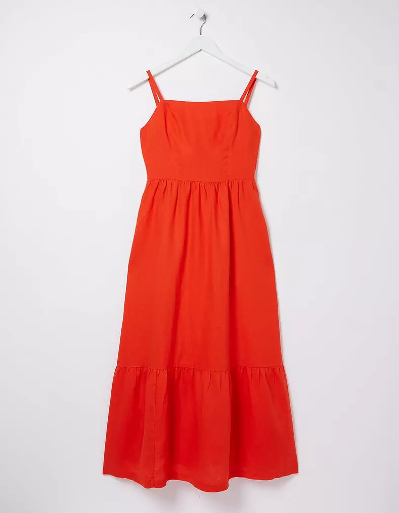 Julien Tie Back Linen Midi Dress | Fat Face (UK&IE)