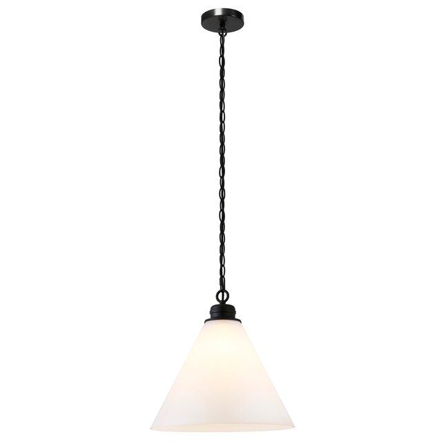 Hailey Home  Canto Blackened Bronze Modern/Contemporary White Glass Dome Pendant Light | Lowe's