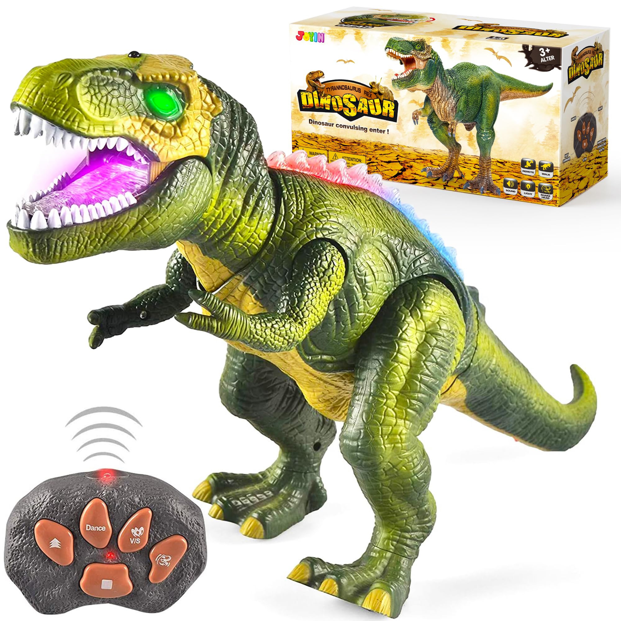 JOYIN Robot Dinosaur Toy for Kids Boys 3+ Big T rex with Light and Realistic Roaring Sound, Remot... | Amazon (US)
