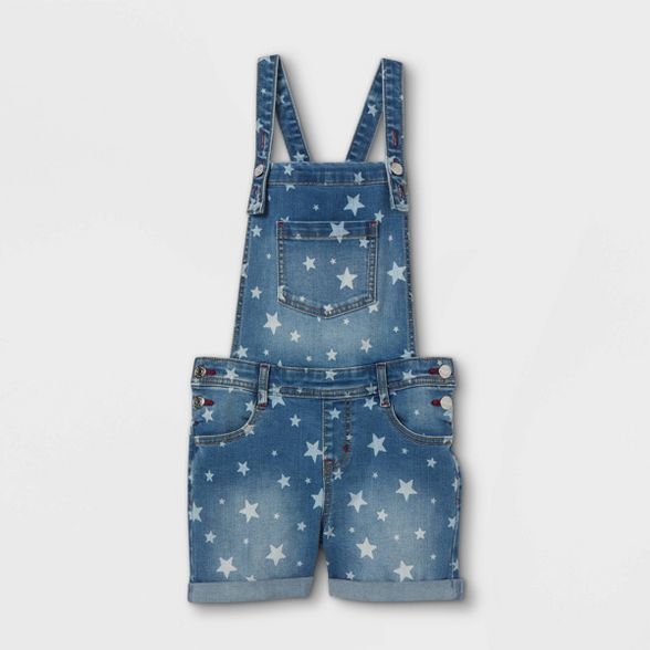 Girls' Star Double Cuff Hem Jean Shorts - Cat & Jack™ Medium Wash | Target