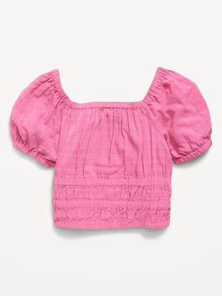 Puff-Sleeve Smocked Top for Girls | Old Navy (CA)