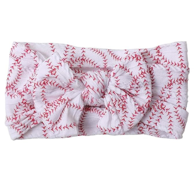 Baby Baseball Headband with Bow Sport Soccer Headband Bowknot Wide Hair Band Football Hair Bow fo... | Amazon (US)