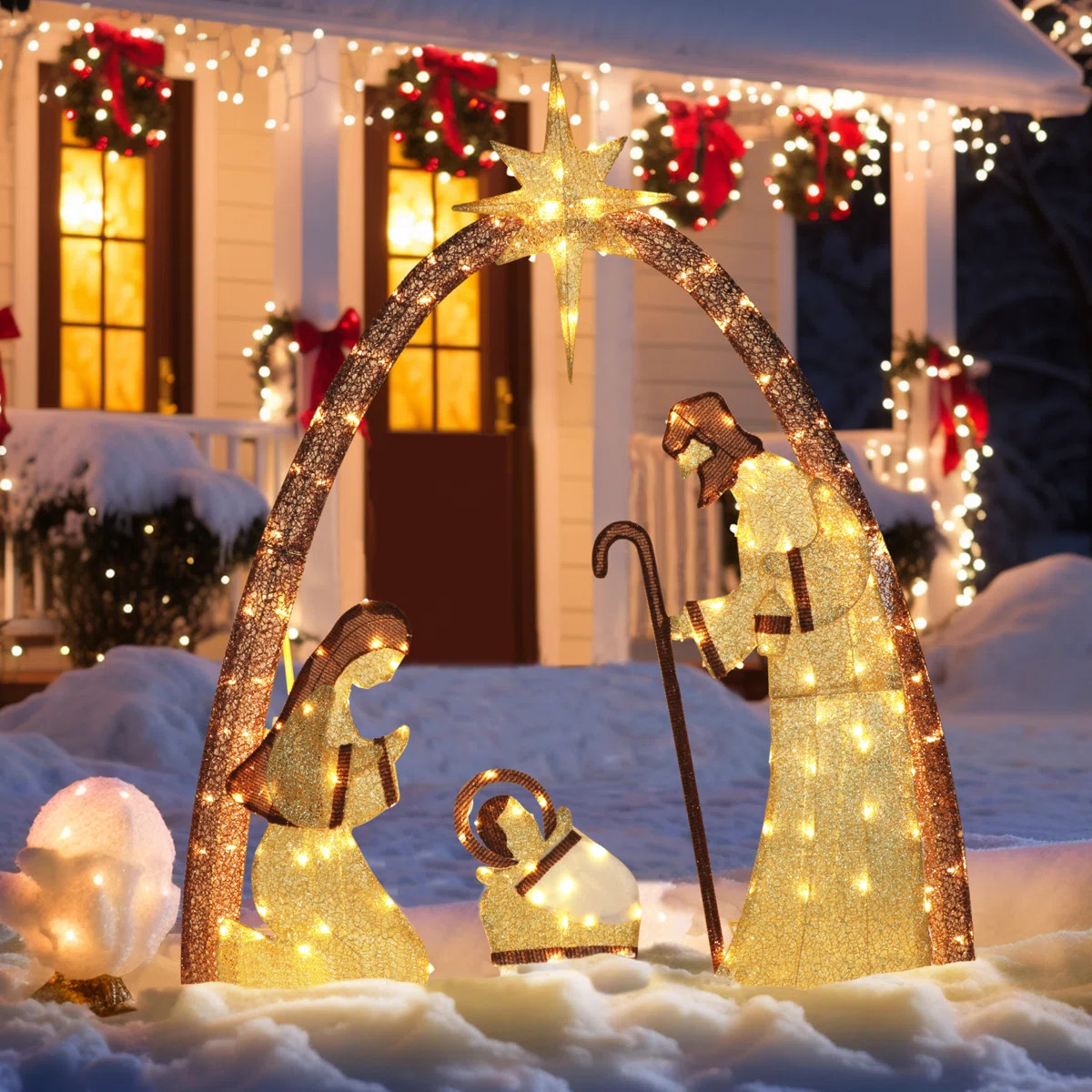 Gutierrez 5FT Christmas Nativity Scene Lighted Yard Display | Wayfair North America