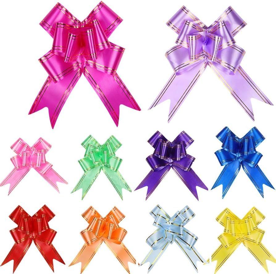 MMYQXI 80 Pieces Large Pull Bows for Gift Wrapping Present Bow Pull Bows for Gift Baskets Christm... | Amazon (US)