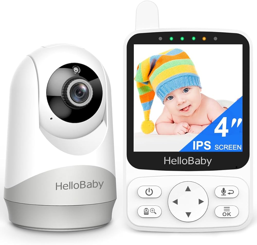 HelloBaby Baby Monitor - Portable Video Baby Monitor with Camera and Audio, 4" IPS, 29-Hr Battery... | Amazon (US)