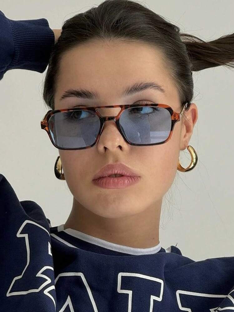 1 Par De Gafas De Aviador De Estilo Vintage Bohemio Para Mujer, Adecuadas Para Vacaciones Y Uso Diario, Accesorios De Playa Para Mujer, Básicas, Ropa De Mujer Para Otoño/Invierno, Looks De Negocios Casuales, Regalos, Color Block, Estilo Bohemio, Vibraciones De Vacaciones De Verano En La Playa, Al Aire Libre, Viajes | SHEIN