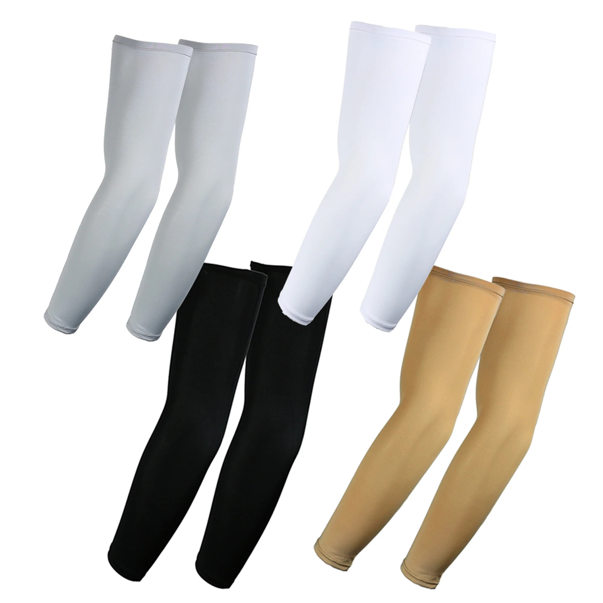4 Pairs, Arm Sleeves for Hiking, UV Sun Protection Arm Sleeves Bundle Pack (White, Black, Gray, P... | Walmart (US)