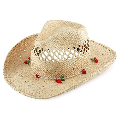 Straw Cowboy Hat Western Hats for Women Cowgirl Sun Beach Hat Summer Outback Shapeable Wide Brim | Amazon (US)