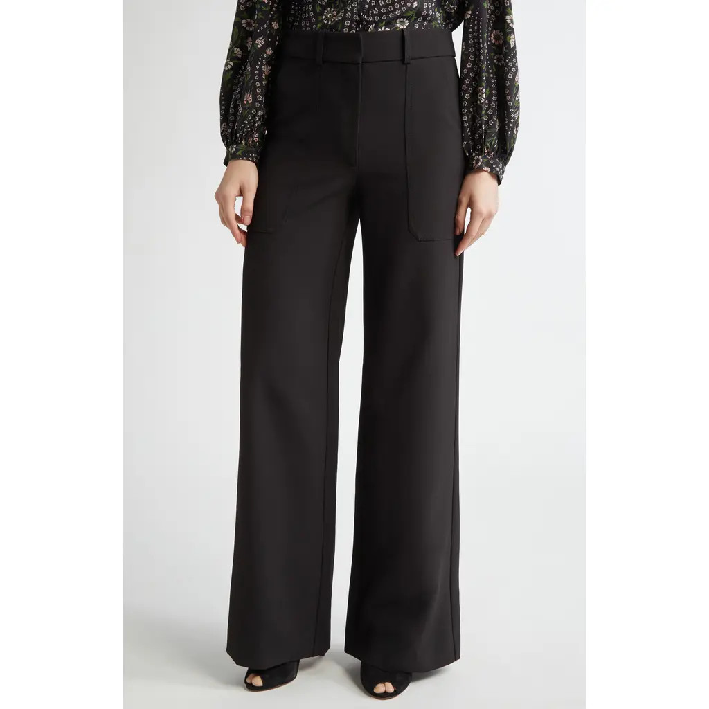 Veronica Beard Cole Wide Leg Pants in Black at Nordstrom, Size 6 | Nordstrom