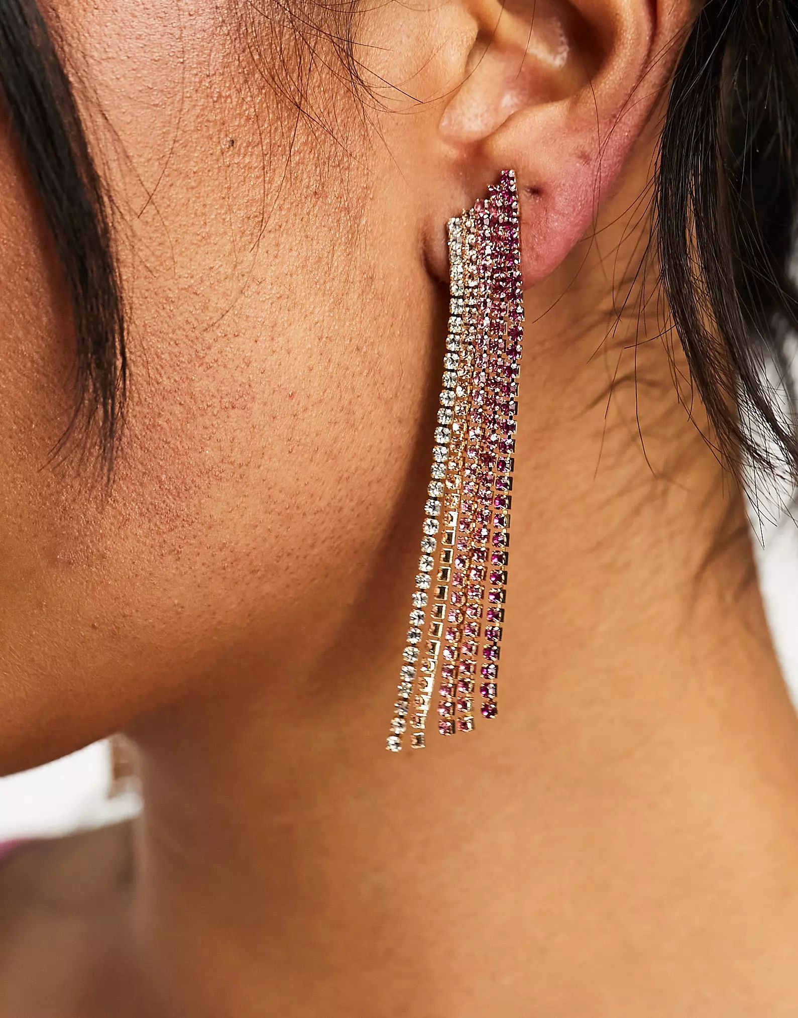 Petit Moments sava ombre diamante earrings in pink | ASOS (Global)