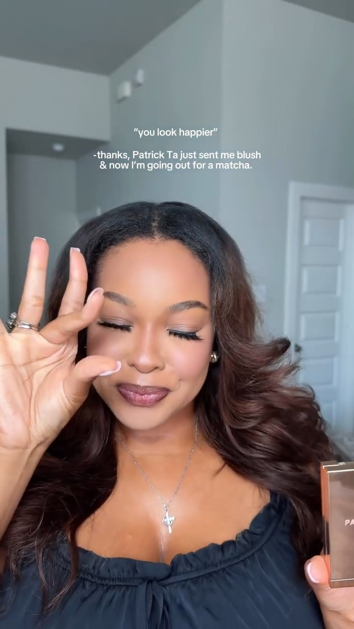 Some days I don’t feel like doing much. Other days I remind myself no one’s coming to save me so I get up, do the blush, and pull myself out of it one step at a time. 

Using the Patrick Ta Major Headlines Double-Take Cream & Powder Blush Duo in “Not Too Much” with the Patrick Ta Dual-Ended Blush Brush #gifted

Blush where I want, when I want. Full face or no plans, either way, I look like me again.

Everything is linked on my LTK.😘🫶🏽

@patricktabeauty @patrickta @sephora #patricktabeauty #patrickta #MajorHeadlinesBlush #NotTooMuchBlush #PatrickTaMakeup #SoftGlamMakeup #tiktokmakeup #BlushForBlackWomen #EverydaySoftGlam #LTKBeauty

#LTKSeasonal #LTKMidsize #LTKBeauty