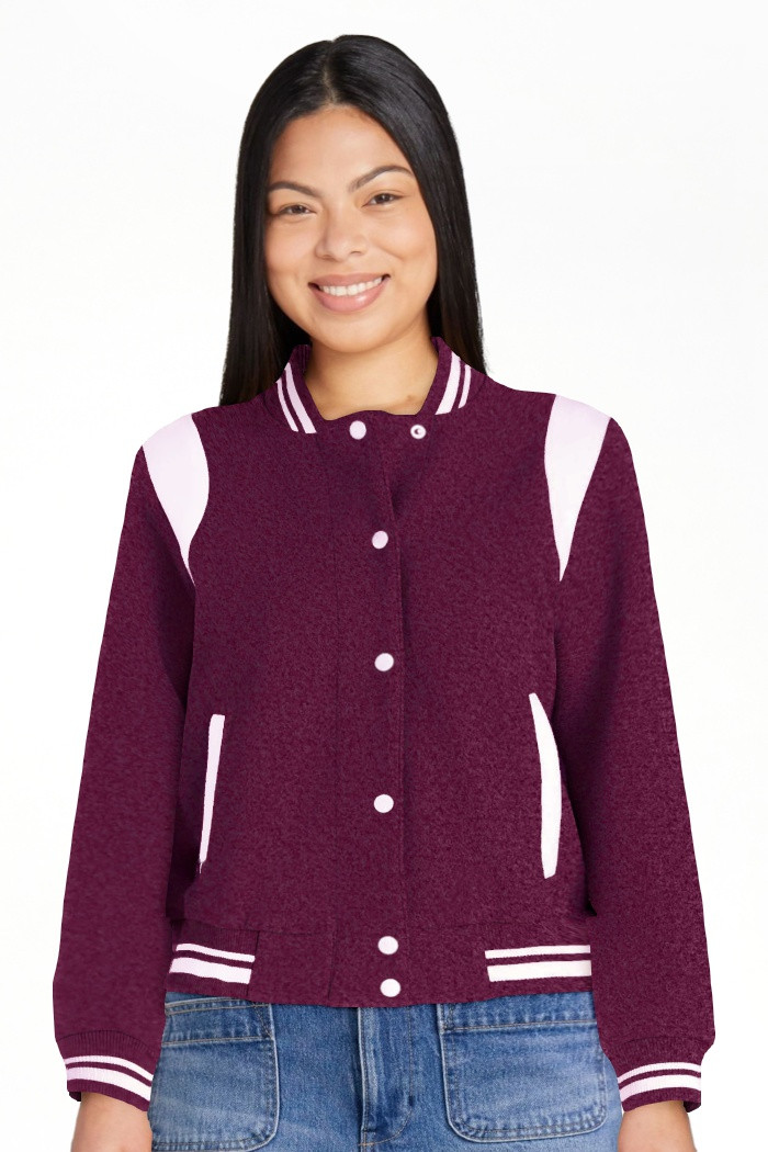 Free Assembly Women's and Women's Plus Faux Wool Varsity Jacket, Sizes XS-4X | Walmart (US)