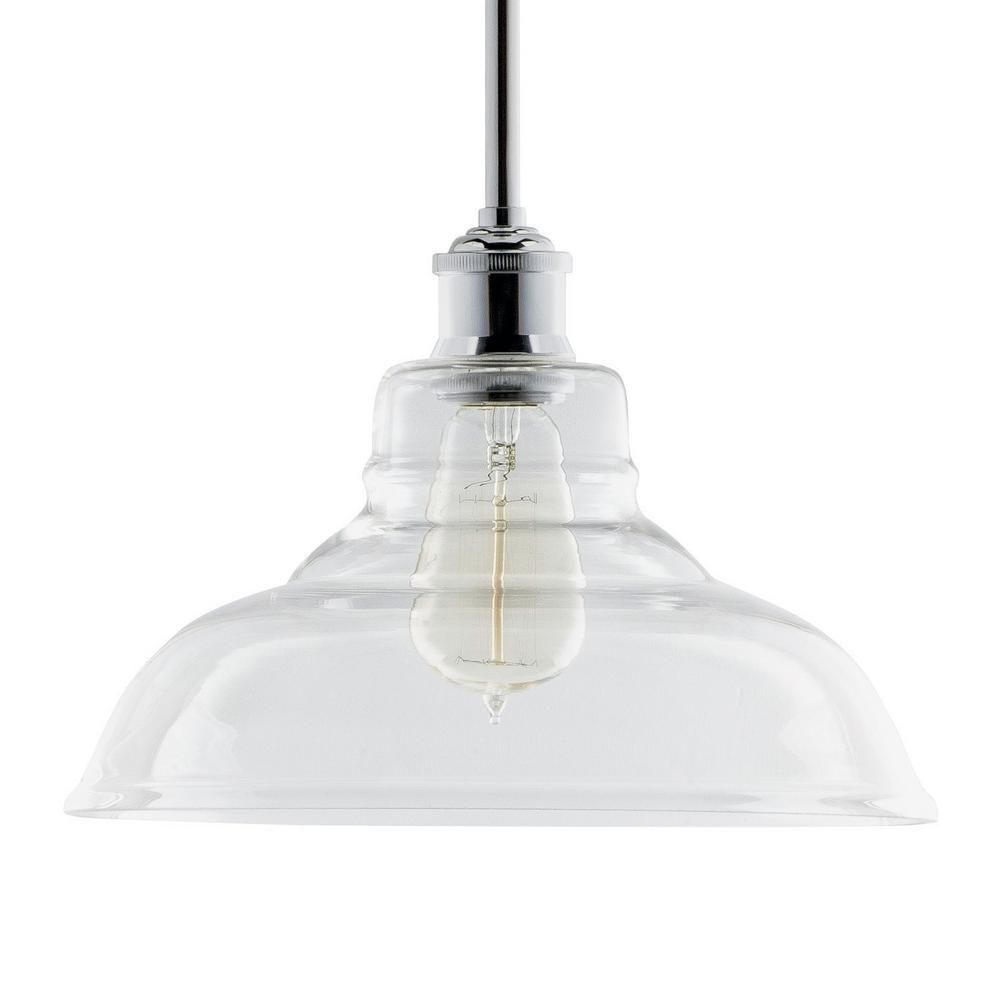 CORNERSTONE PRODUCT 6-Watts 1-Bulb LED Brushed Nickel Clear Vintage Pendant Light | The Home Depot