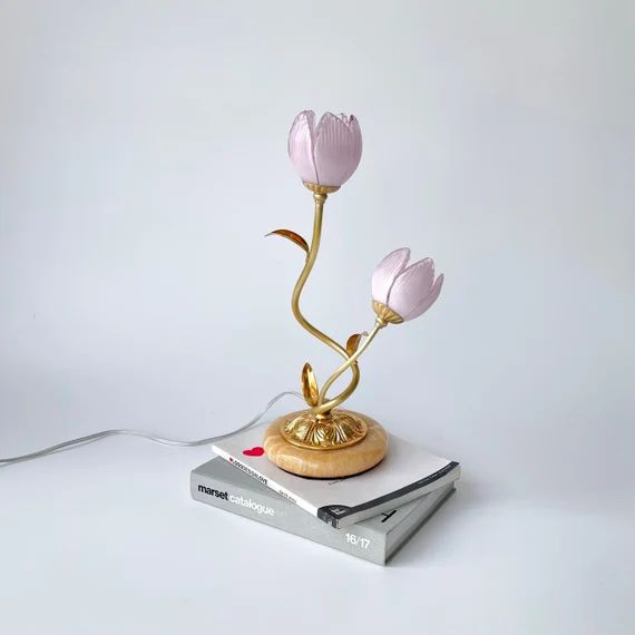 Art Nouveau Desk Lamp  Flower Table Lamp Made of Brass  | Etsy | Etsy (US)