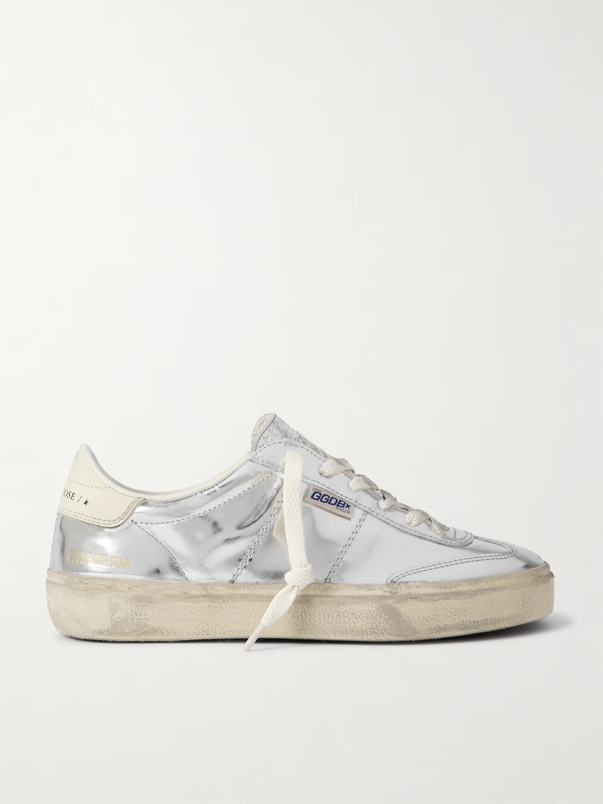 Soul-Star distressed mirrored-leather sneakers | NET-A-PORTER (UK & EU)