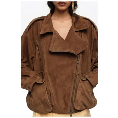 Bimba y Lola Double-Front Suede Jacket in Dark Olive at Nordstrom, Size X-Small | Nordstrom