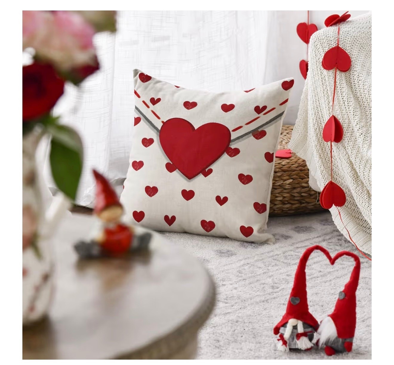 AVOIN colorlife Valentine's Day Love Heart Throw Pillow Cover, 18 x 18 Inch Envelope White Anniversary Wedding Cushion Case Decoration for Sofa Couch

#LTKHome #LTKWedding #LTKGiftGuide