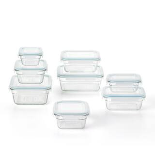 Tempered Glass 16-Piece Food Storage Containers Set with Locking Lids | The Home Depot