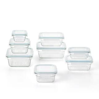 Tempered Glass 16-Piece Food Storage Containers Set with Locking Lids | The Home Depot