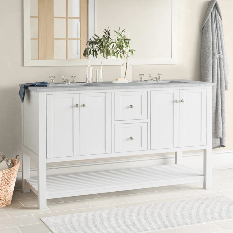 Binne 60'' Free-standing Double Bathroom Vanity with Vanity Top | Wayfair North America