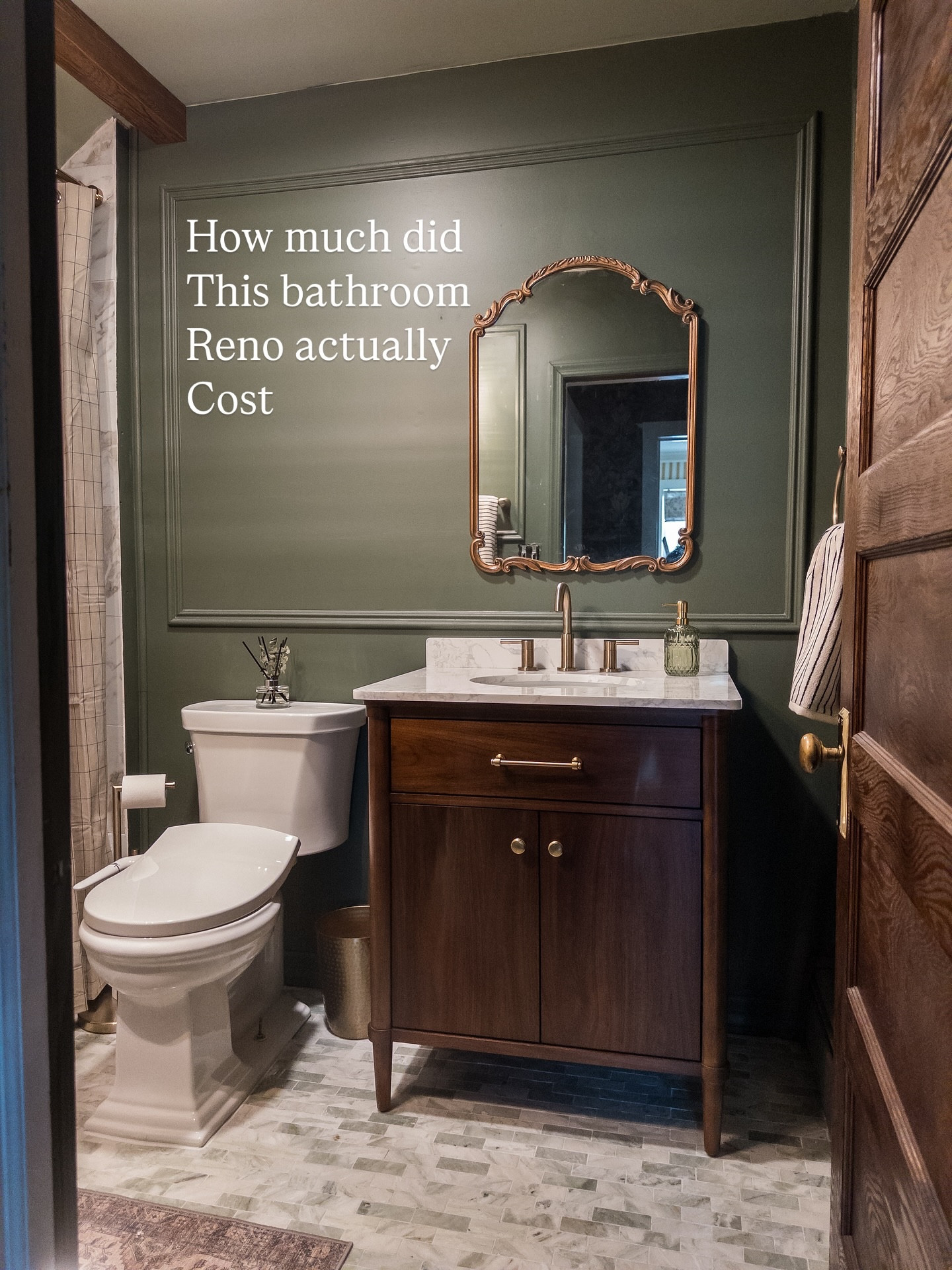 ✨💵Ever wondered how much a moody, dark academia-inspired bathroom makeover actually costs? Let me break it down for you…

Tile + supplies: $775.29
Bathtub: $349
Toilet: $398.32
Vanity: $599
Sink faucet: $230
Bathtub & shower faucet: $265
Bath fan: $179
Light: $70
Trim: $111
Hardware: $200
Kerdi: $500
Bidet seat: $109
Paint: $51.98
Plumbing supplies: $100
Decor + miscellaneous: I already had those pieces ✨

TOTAL: $3,937.99

It took me an entire month of working every single day to make this happen, and let me tell you this was no walk in the park. my favorite part was adding the molding to the walls. It completely changed the vibe. And that moody green paint? Chef’s kiss.

Would you have guessed the total?

#moodybathroom #bathroommakeover #bathroomrenovation #diyrenovation #beforeandafter #diybathroom #darkbathroom #bathroomdesign #bathroomdetails #diyhomerenovation #darkacademia #greenbathroom #moodyinteriors #budgetbathroom #bathroomreno #moodyvibes #bathroomgoals #bathroominspo #homeimprovement #bathroomdecor #homediyprojects #moodyspaces #moodyaesthetic #diyinspiration #homerenovationproject #bathroomremodelideas #moodyhomevibes #renovationjourney #bathroombudget