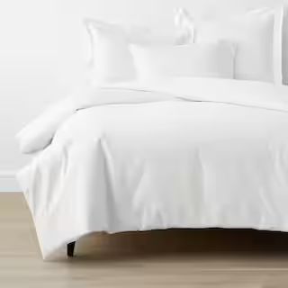 Company Cotton White Solid 300-Thread Count Wrinkle-Free Sateen Twin Duvet Cover | The Home Depot