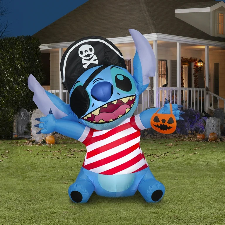 Halloween Lilo and Stitch, Stitch Pirate Airblown Yard Inflatable by Disney, 4.5 ft | Walmart (US)