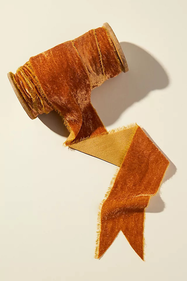 Vintage Fray 2.5" Velvet Ribbon | Anthropologie (US)