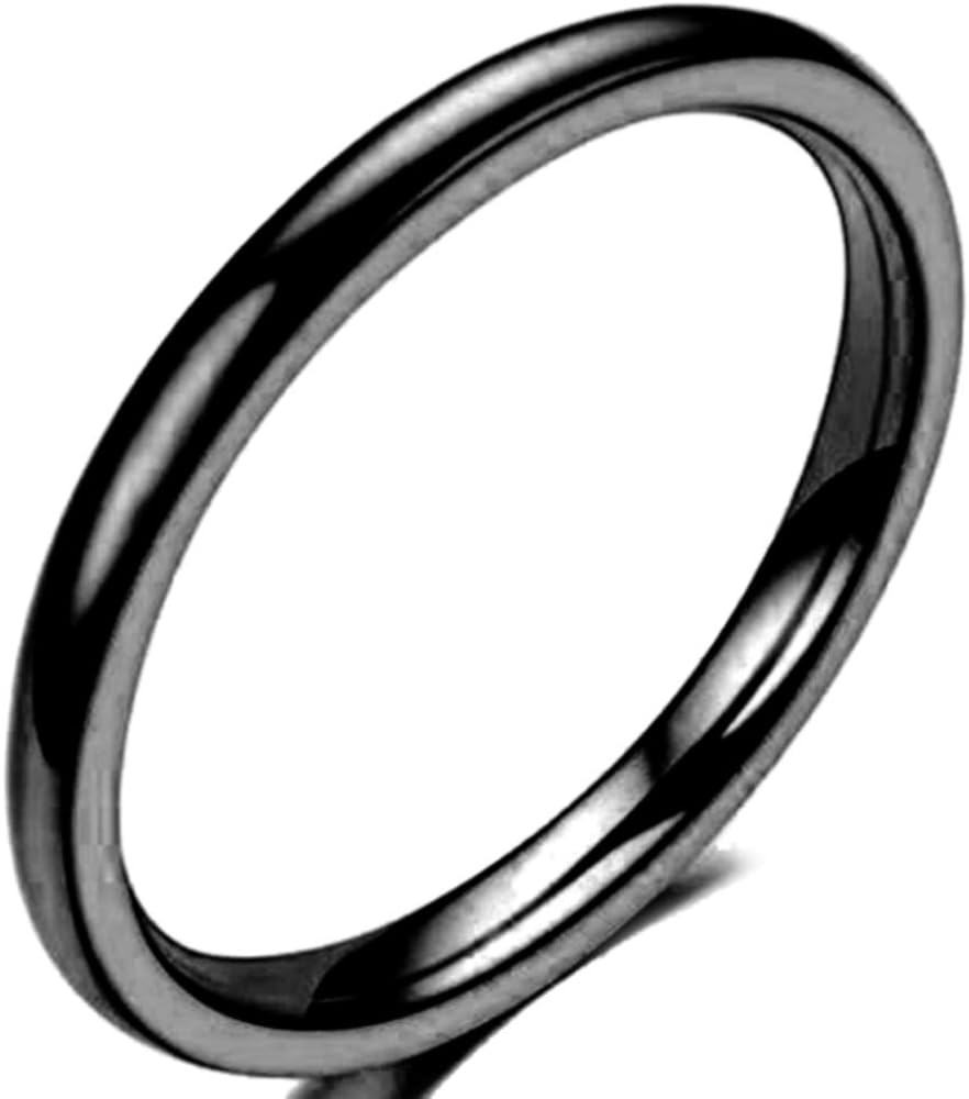 Jude Jewelers 1.5mm Stainless Steel Classical Plain Stackable Wedding Band Ring | Amazon (US)