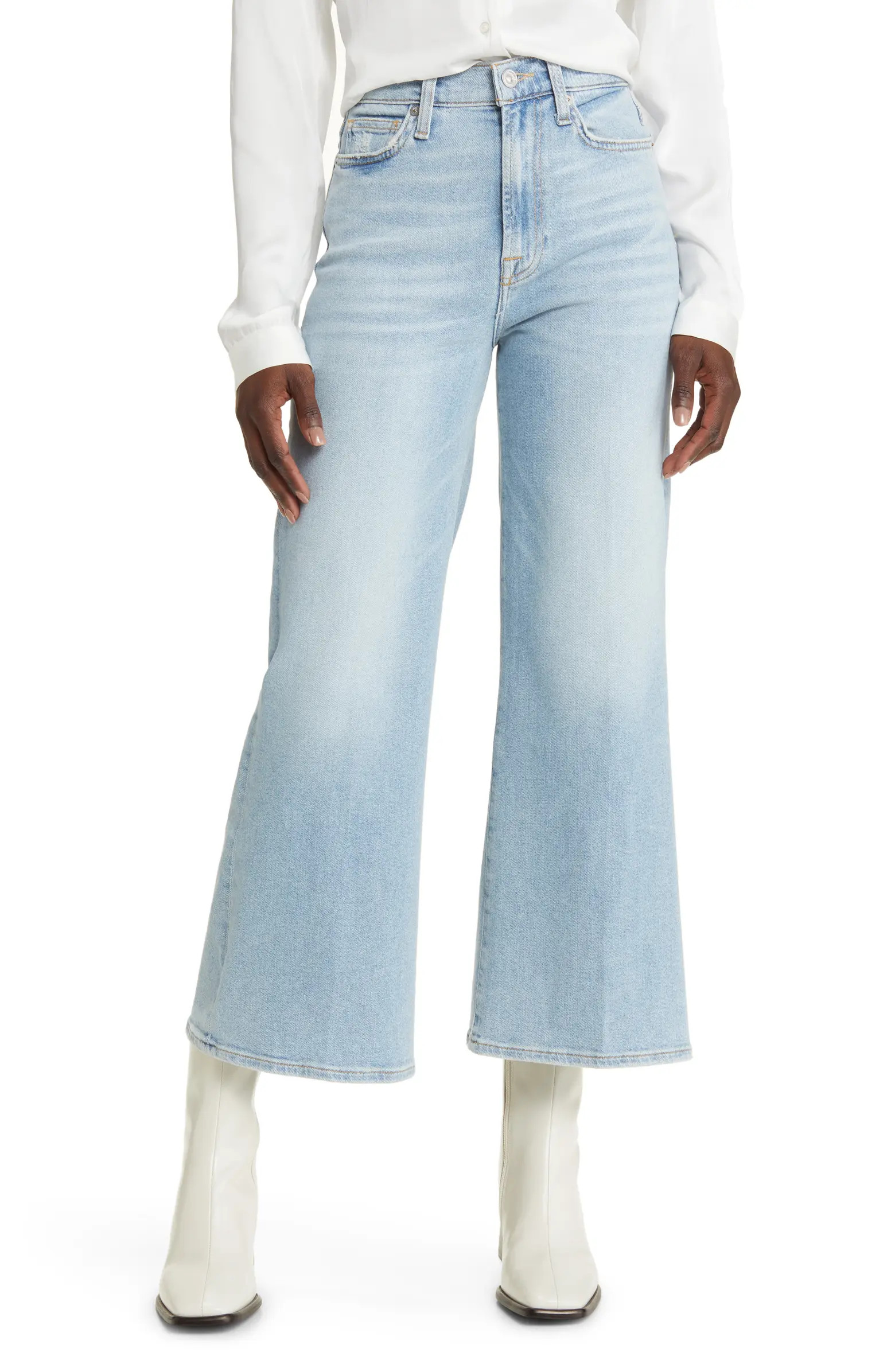 7 For All Mankind Jo Ultra High Waist Crop Wide Leg Jeans | Nordstrom | Nordstrom