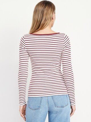 Snug Long-Sleeve Boat-Neck T-Shirt | Old Navy (US)