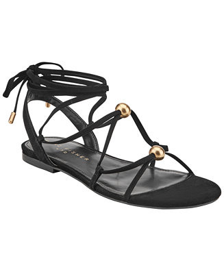 Women's Ellan Strappy Suede Tie-Up Flat Sandals | Macy's