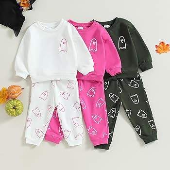 ITFABS 0-4T Toddler Boy Girl Halloween Outfit Fall Clothes Ghost Long Sleeve Sweatshirt Top Pants... | Amazon (US)