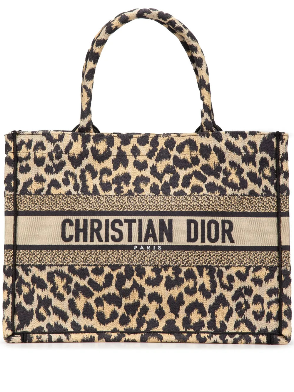 Christian Dior Pre-Owned 2022 Mizza Medium Embroidered Canvas Leopard Book Tote Bag | Brown | FAR... | Farfetch Global