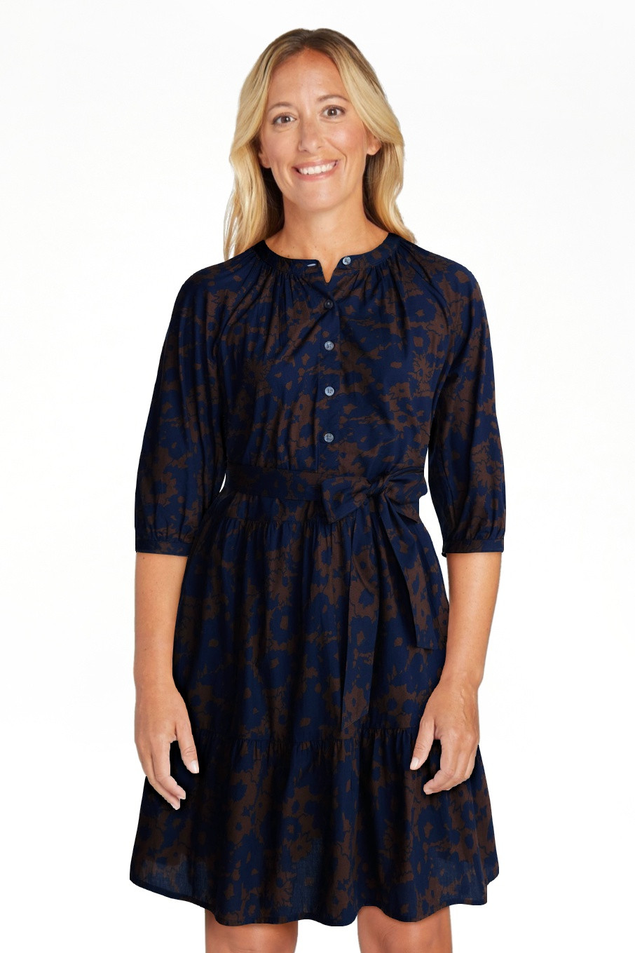 Time and Tru Women's Cotton Tiered Mini Dress with Ruffle Hem, Sizes XS-XXXL | Walmart (US)