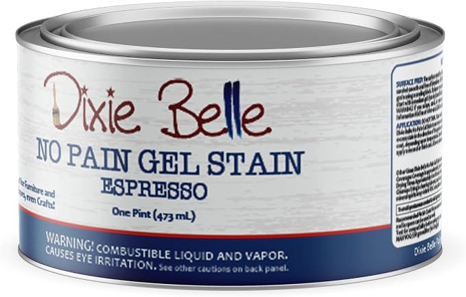 Dixie Belle No Pain Gel Stain - Espresso - Oil-Based Stain DIY Wood Stain for Projects - Deep Cov... | Amazon (US)