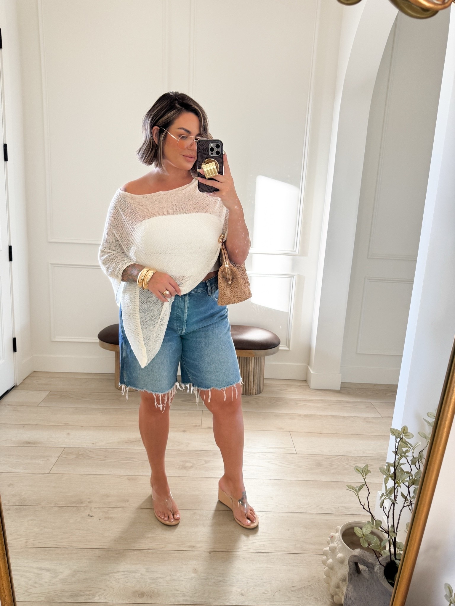 Tube top L 
Jorts sized up to 32 for baggy fit but 31 also fit great just depends the look you want. They are on sale now for the Madewell in app sale so grab them now because sale ends the 18th.

#LTKxMadewell #LTKSaleAlert #LTKMidsize