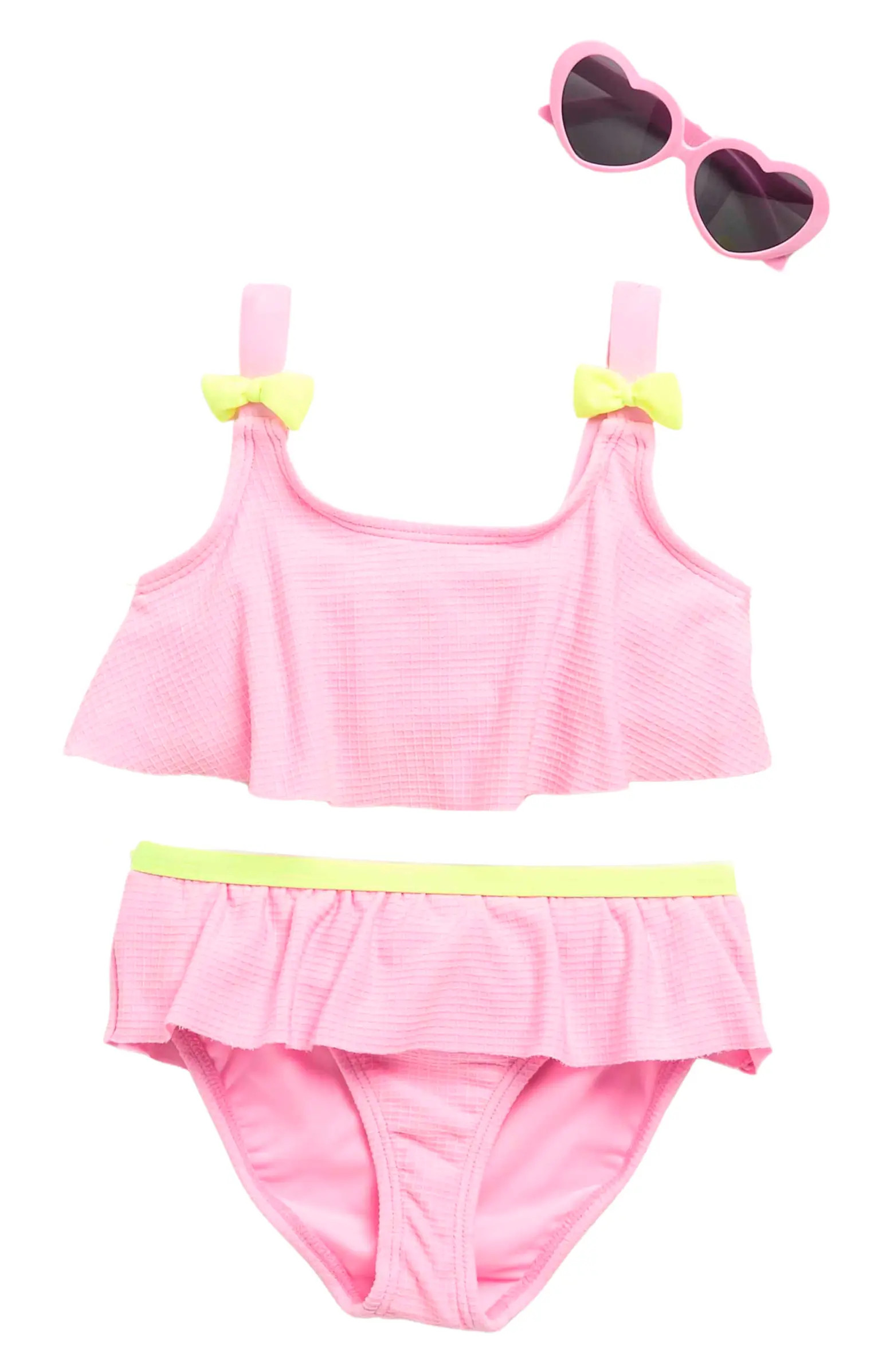 BMAGICAL Ruffle Popover 2-Piece Swimsuit & Sunglasses Set | Nordstromrack | Nordstrom Rack