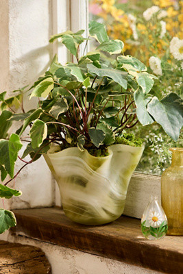 Marbled Glass Ruffle Planter | Anthropologie (US)
